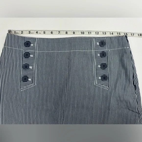 Talbots Striped Engineer Side Zip Lined Stretch Skirt Womens Size 8 - Picture 6 of 7